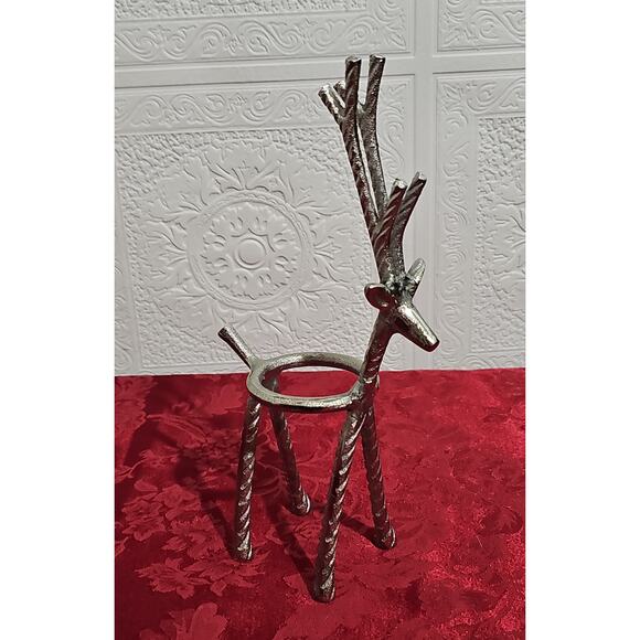 Reindeer Votive Candle Holder Christmas Decoration Silver Tone Ralph Lauren Xmas - Picture 2 of 8